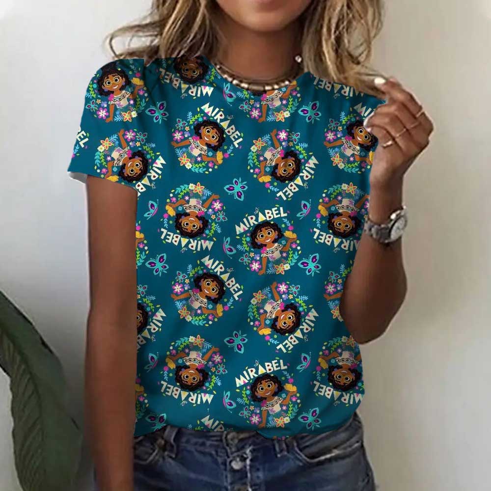 Latest Fashion Disney Princess 3D Printing Comfortable Casual Outdoor Sports Breathable Quick Drying Popular T-Shirt