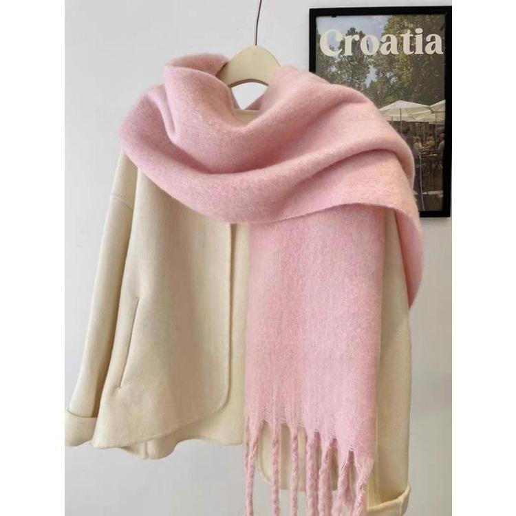 

Теплый шарф женский осенне-зимний однотонный удобный шарф согревающий шаль