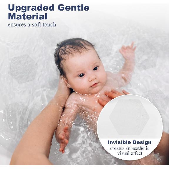 28 PCS Shower Floor Non Slip Stickers with Strong Adhesive, Invisible & Durable Anti Slip Shower Stickers with Scraper for Bath Tub, Pools and
