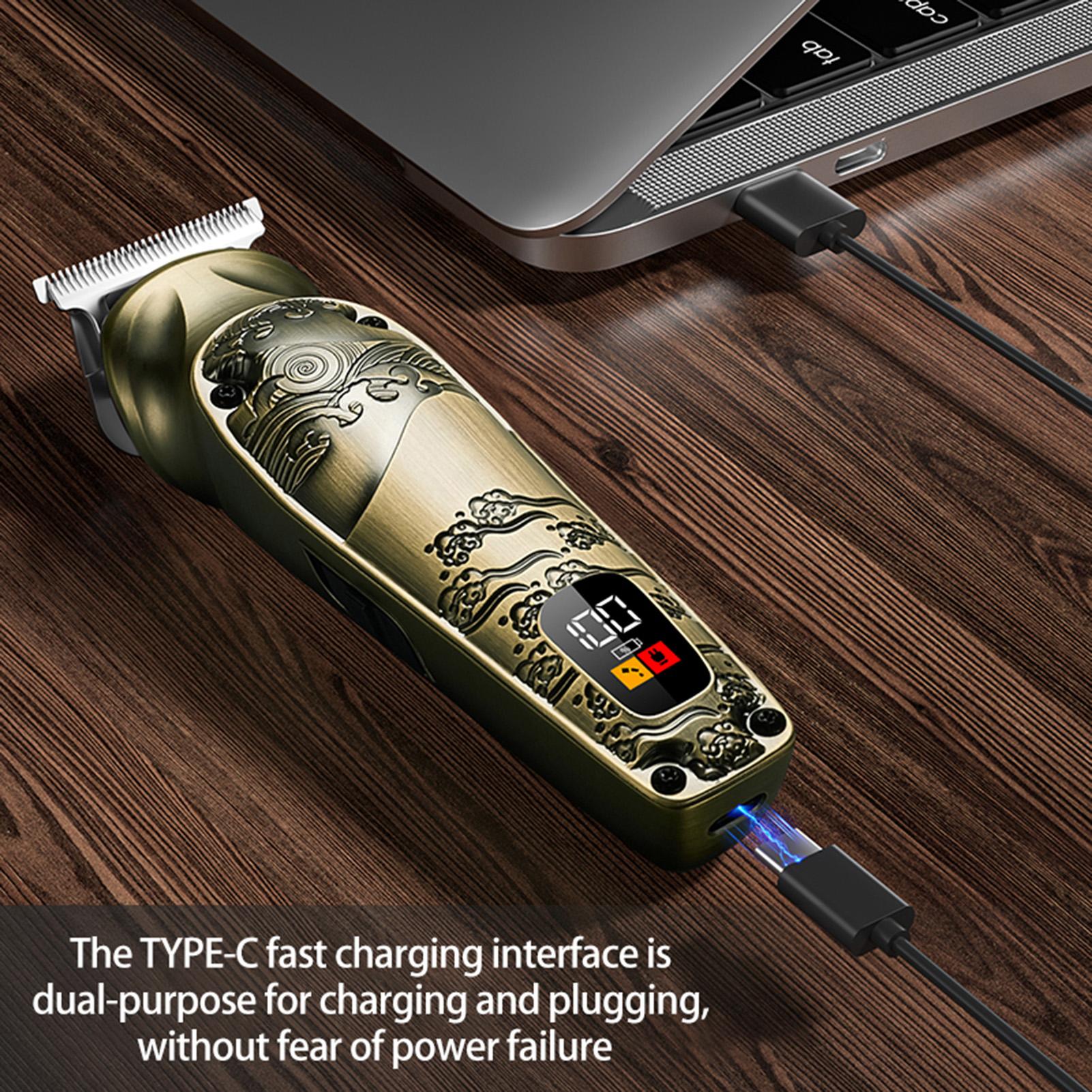 

Full Metal Body Hairdresser 6 in 1 Multi Function Electric Push Clipper Nose Hair Clipper Set With 6 Blade Heads