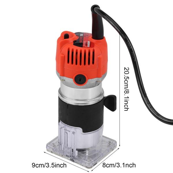 110V/220V 30000RPM 650W Electric Wood Trimmer Tool Hand Trimmer Wood Machine Router Tool Set For Woodworking Engraving Slotting Trimming Carving