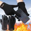 Rękawice outdoorowe ocieplane męskie jesienno-zimowe ciepłe wiatroodporne dzianinowe z ekranem dotykowym pięciopalcowe do jazdy z polaru termiczne sportowe