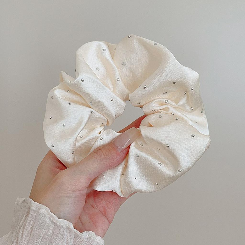 3 Pezzi Elastici per Capelli in Raso con Strass per Donna, Elastici Luminosi Borchiati, Lussuosi Accessori per Capelli in Seta per Acconciature Quotidiane e da Festa