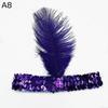 1Pcs Colorful Feather Sequin Gem Headpiece Aesthetic Flapper Headband For 1920S Party Costume Accessory Dress Up