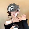 Women Plaid Octagonal Beret Hat Cute Dot Puppy Newsboy Cap Spring Autumn Girl Casual Sunshade Caps