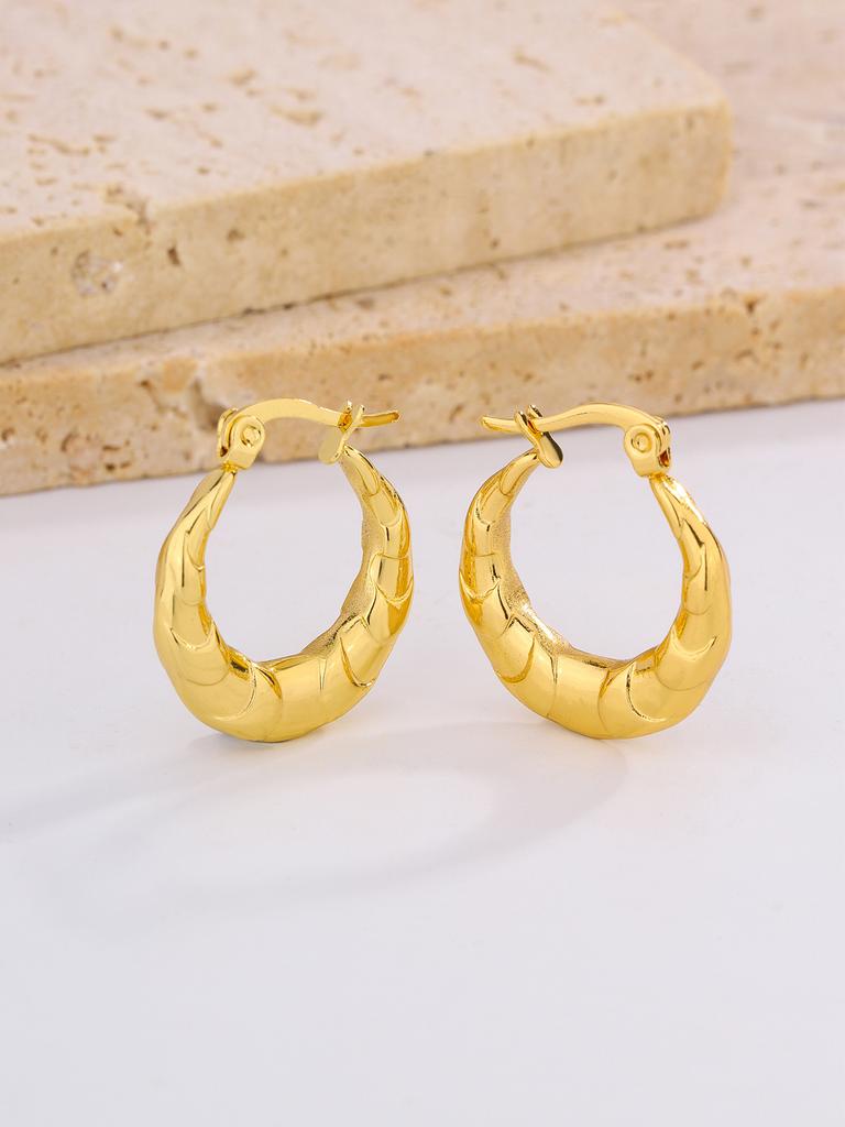 Popular Titanium Steel Stud Earrings Commuter Electroplating Retro Earrings Stainless Steel Geometric Gold Ear Jewelry