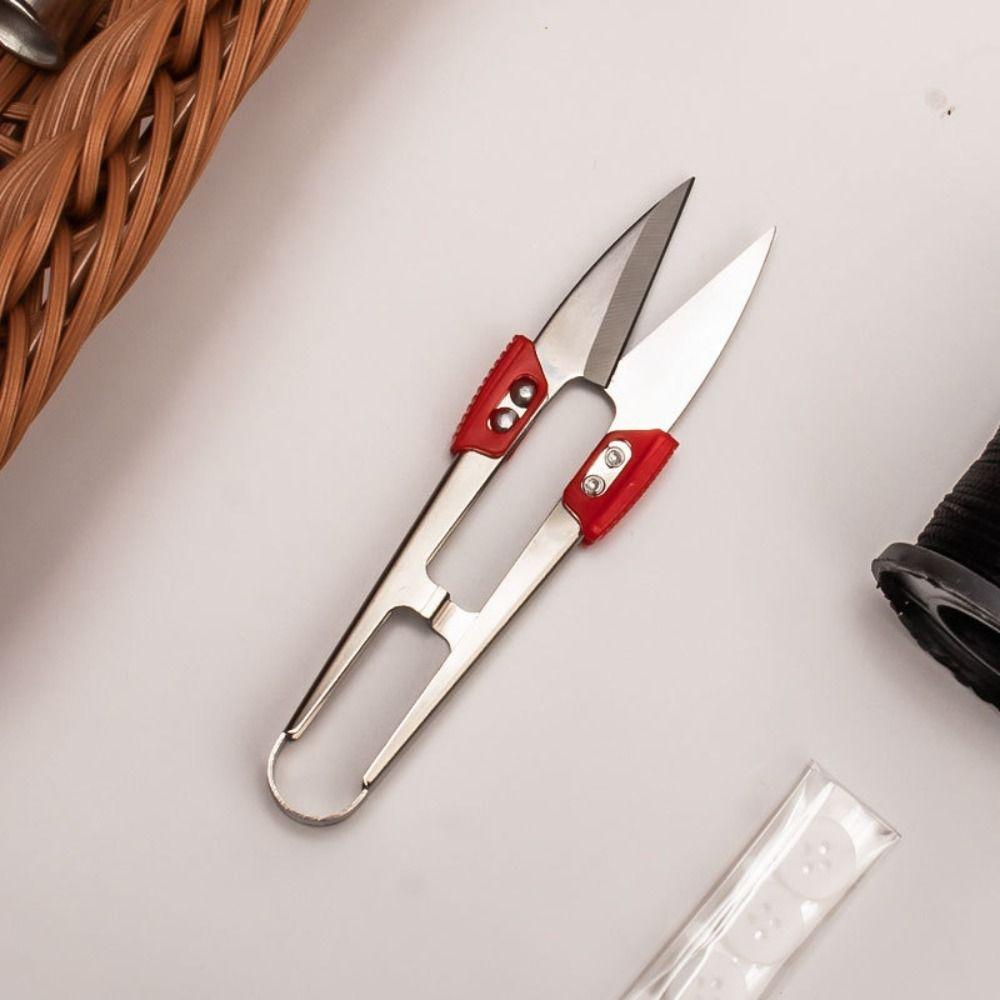 Stainless Steel U Thread Scissors Clippers Fabric Cutting Sewing Scissors Precision Cutting Sharp Blades Yarn Shears Craft Work