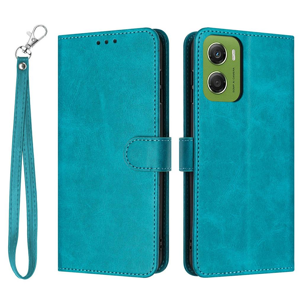 For Motorola Moto G06 4G/G06 Power 4G Wallet Case Flip Stand Calf Texture PU Leather Phone Cover with Strap