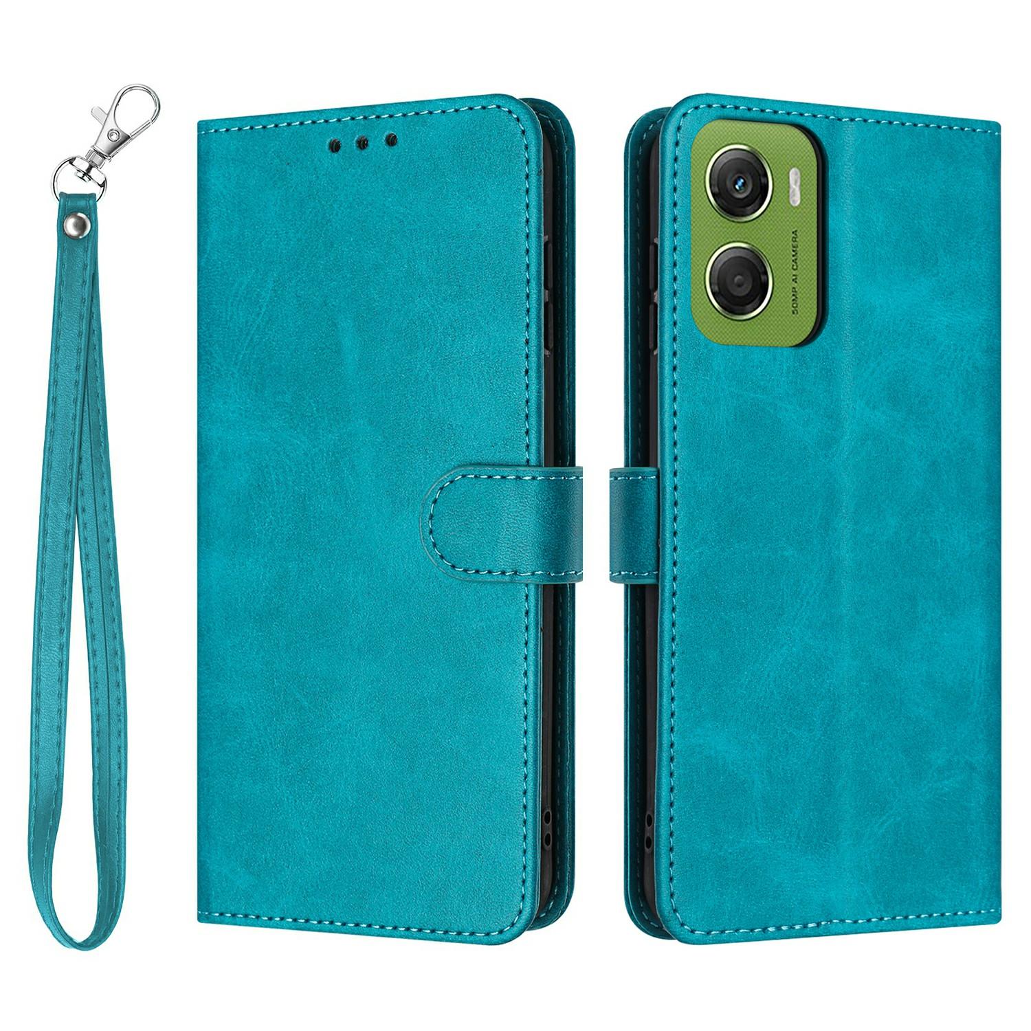 

Для Motorola Moto G06 4G/G06 Power 4G Чохол-гаманець з підставкою, текстура телячої шкіри, PU-шкіра, чохол для телефону зі шнурком