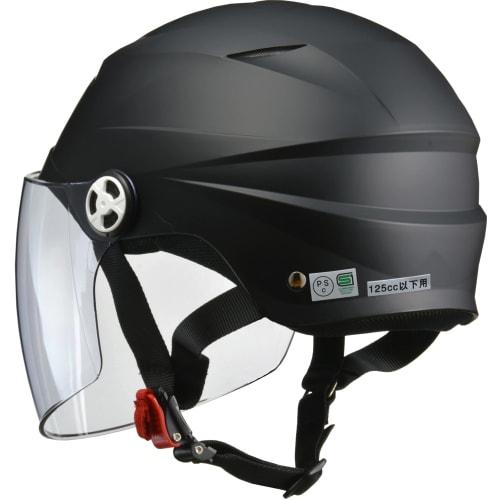 LEAD Motorcycle Helmet Jet SERIO Half Helmet with Shield Matte Black RE40 - One Size