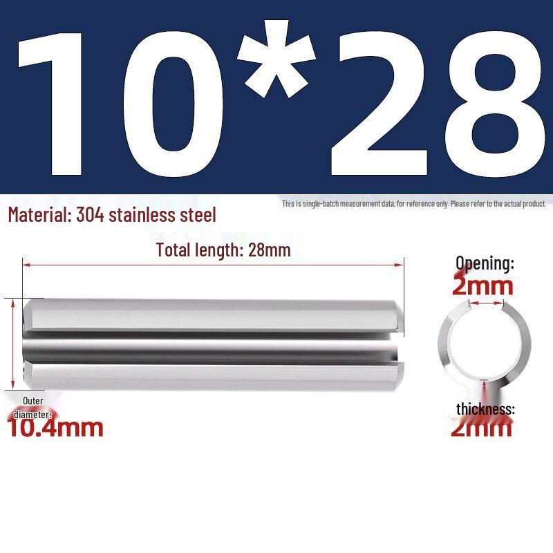 304 Stainless Steel Slotted Spring Pin, Cylindrical Shaft Pin, Locating and Hollow Pin (M5-M12)