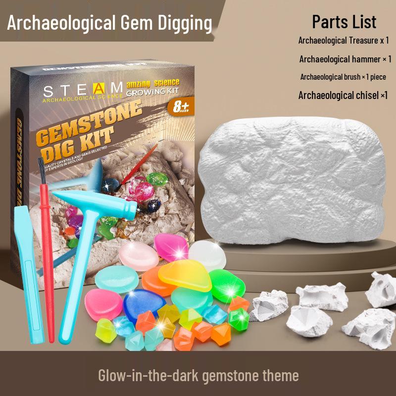 

Детский светящийся набор для раскопок драгоценных камней: Археологические раскопки Охота за сокровищами Кристалл и бриллиант Слепой бокс для мальчиков и девочек