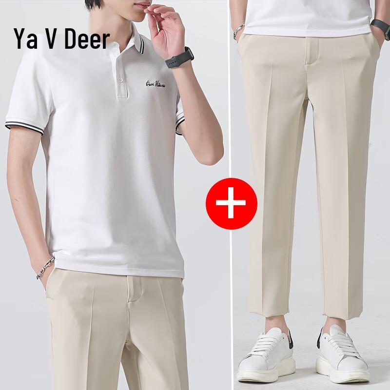 

Men s Embroidered Lapel Short Sleeve Polo Shirt XXL