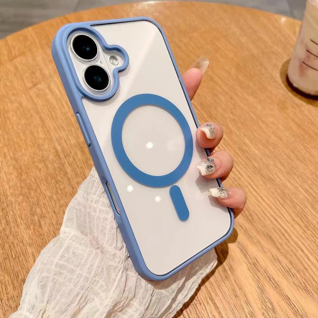 iPhone16promax mobile phone case acrylic transparent magnetic suction suitable for Apple 16 protective case 15 simple