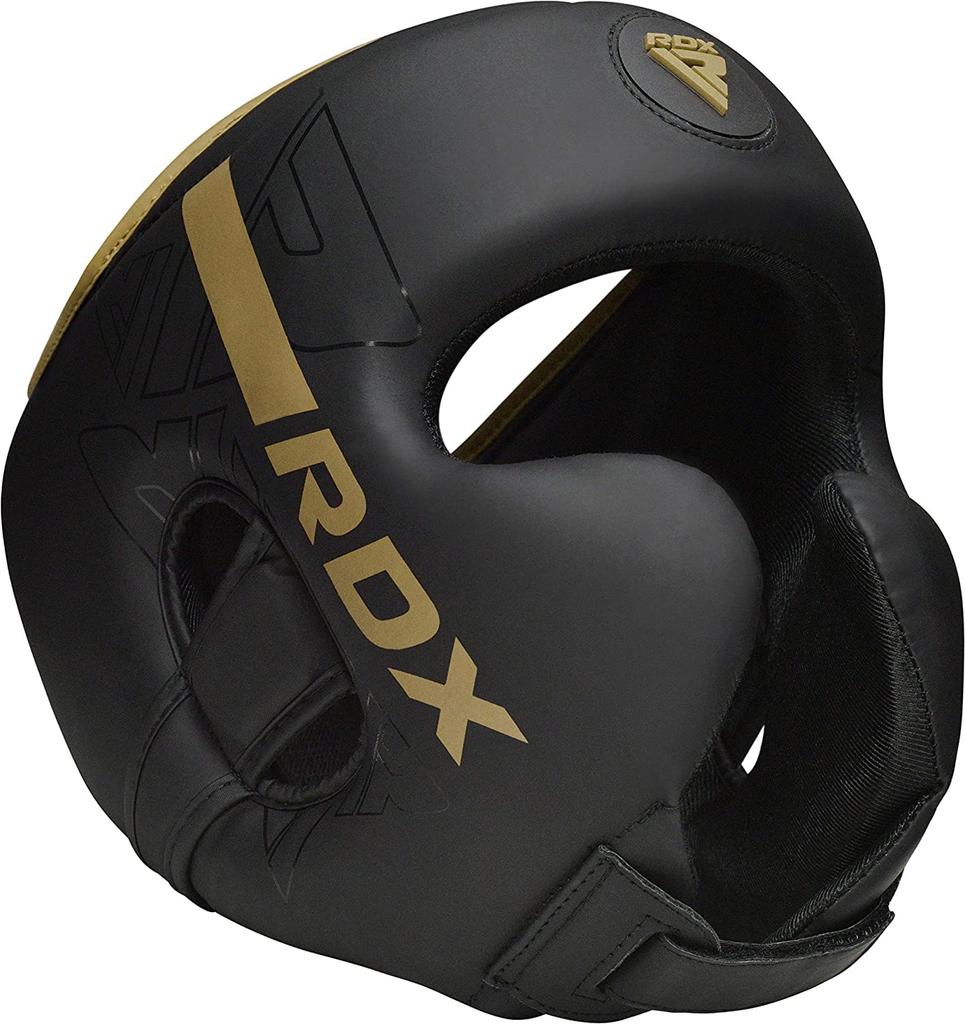 RDX Boxkopfschutz MMA Training Kara Muay Thai Kopfschutz mit verstellbarer Polsterung Helm für Kickboxen Sparring Kampfsport Karate Taekwondo (Mattgold,