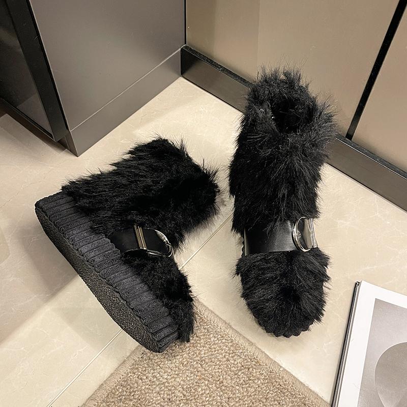 Ankle Flat with Modern Boots Winter Slip-on Ladies Shoes on Sale 2024 High Quality Round Toe Low Heel Belt Buckle Women's Boots