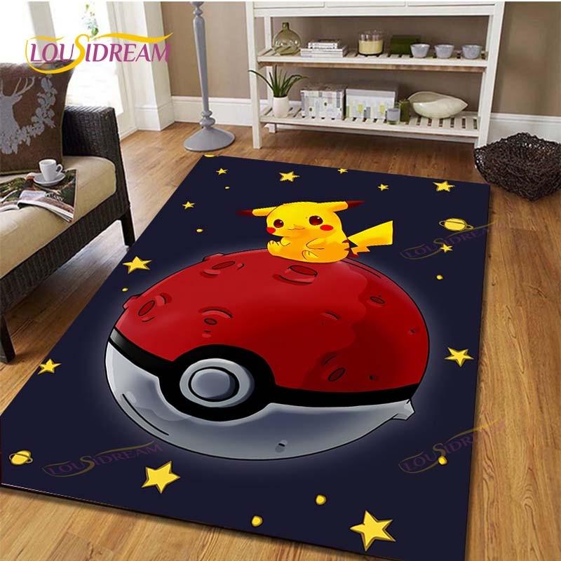 Pikachu Anime Pokemon Carpet Kids Carpets Living Room Tea Table Mats Bedroom Rug Washable Floor Mats Household Area Mat Dinosaur Rug