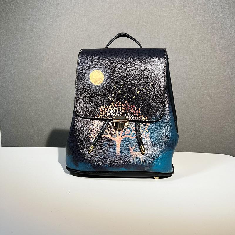 Vintage Bohemian Print Women's Backpack - Comfortable Wide Strap Ethnic Style Travel Bag Casual Daypack