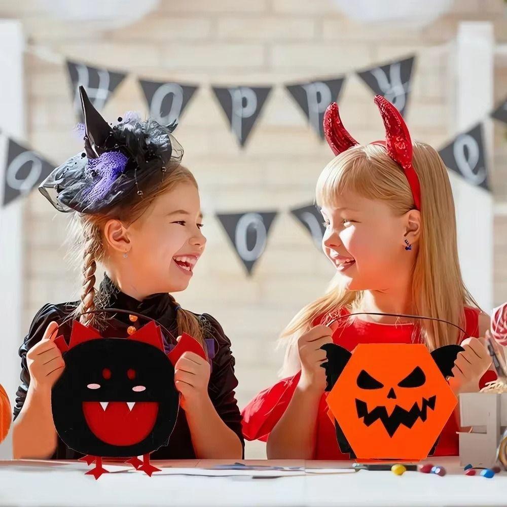 Felt Material Halloween Trick-or-Treat Bag Handheld Size Stereo Design Goody Bags Non-woven Tote Classic Elements