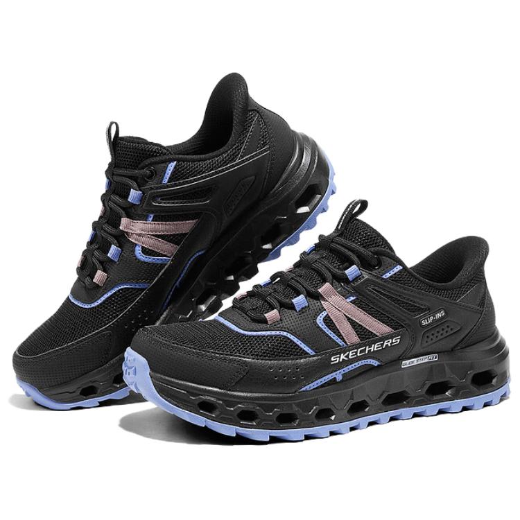 Skechers Outdoor Fabric Synthetic Leather Comfortable Versatile Low-Top Casual Shoes Women sneaker Black 180278-BKMT