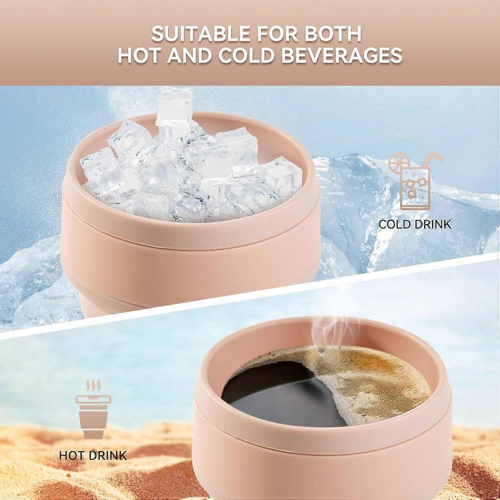 2025 Latest Model 12oz Collapsible Cup for Traveling, Collapsible Silicone Travel Cup for