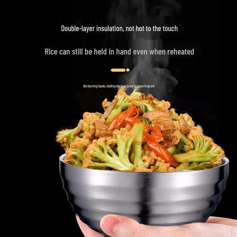 KORDCO 304 Stainless Steel Double-Layer Rice Bowls