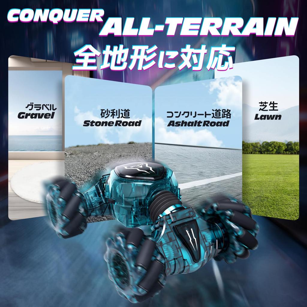 Tecnock RC Gesture Stunt Car for 4WD LED USB Remote Control RC Car Birthday Gift for Technock Car, Control, Kids, Double-Sided Driving, 360° Rotation,
