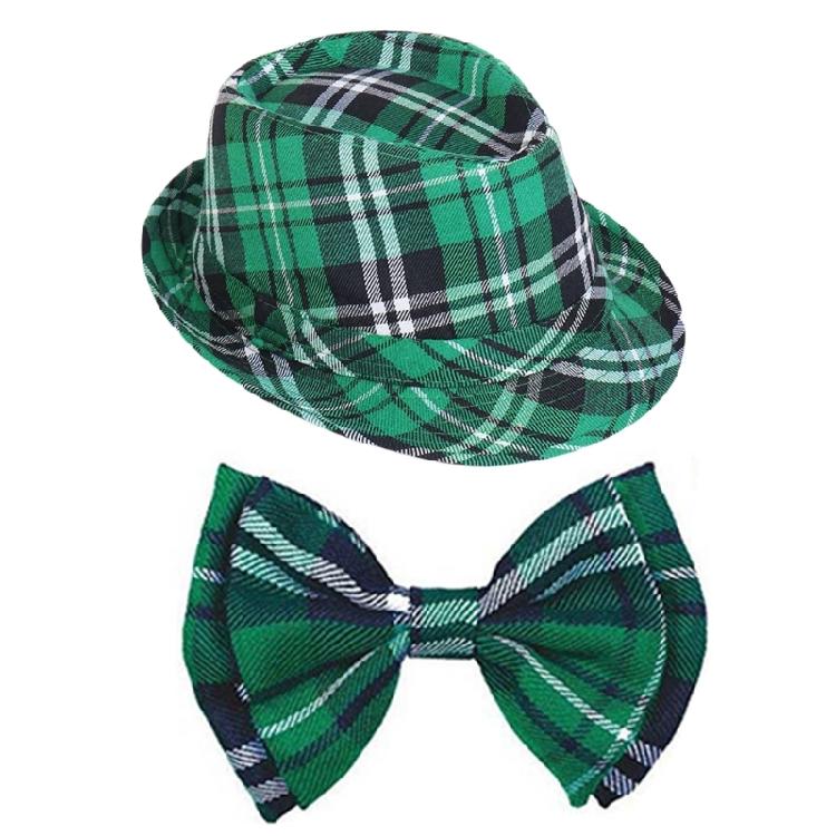 Irish Makeup Up Party Costume for Women Patrick Day Costume Includes Skirt Headband Glasses Long Glove Leg Sleeve