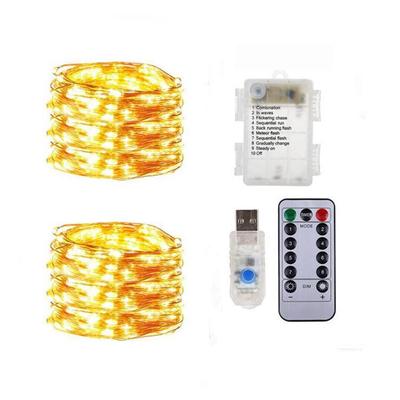 Waterproof LED Copper String Lights with Remote Control & Battery Box for Outdoor Christmas Decoration