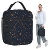 Star In Blackground Pattern Insulated Lunch Bag for Kids School Cooler Thermal Food Box Tote Portable Lunch Boxes Container