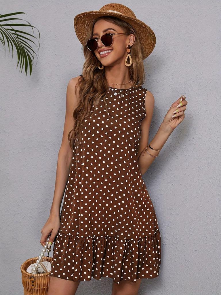 Spring 2026 Elegant Polka Dot Print Jumpsuit for Ladies