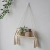 Cross-Border Cotton Rope Tapestry Wall Hanging with Shelf for Green Plants