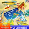 3D Origami Paper Airplane Kit - Colorful Educational Craft for Kids