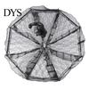 Fashionable Daily Travel Parasol Vintage Gothic Lace Umbrella, Black Bridal for Halloween Elegant Hollow Embroidery Umbrella Witch Cosplay,