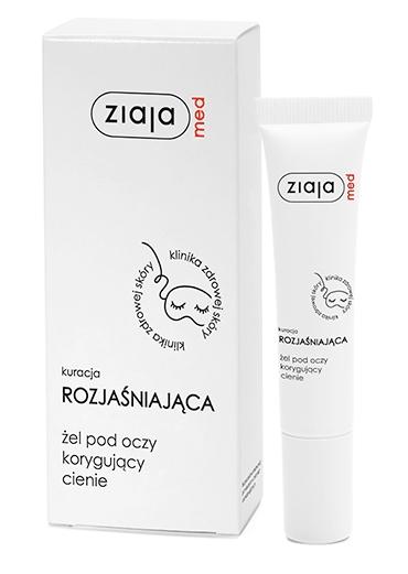 Ziaja Med Brightening Eye Gel for Dark Circles with Hyaluronic Acid, Caffeine & Niacinamide, 15ml