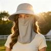 Sun Fishing Hat Women's Bucket Hat with Neck Cover Breathable Wide Brim Summer UV Protection Hat for Travel Holiday Beach