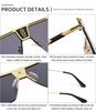 Exclusive Retro Oversized Sunglasses for Men and Vintage [SHEEN KELLY] [Amazon Brand] Women, Square, Rimless, Flat-Top,