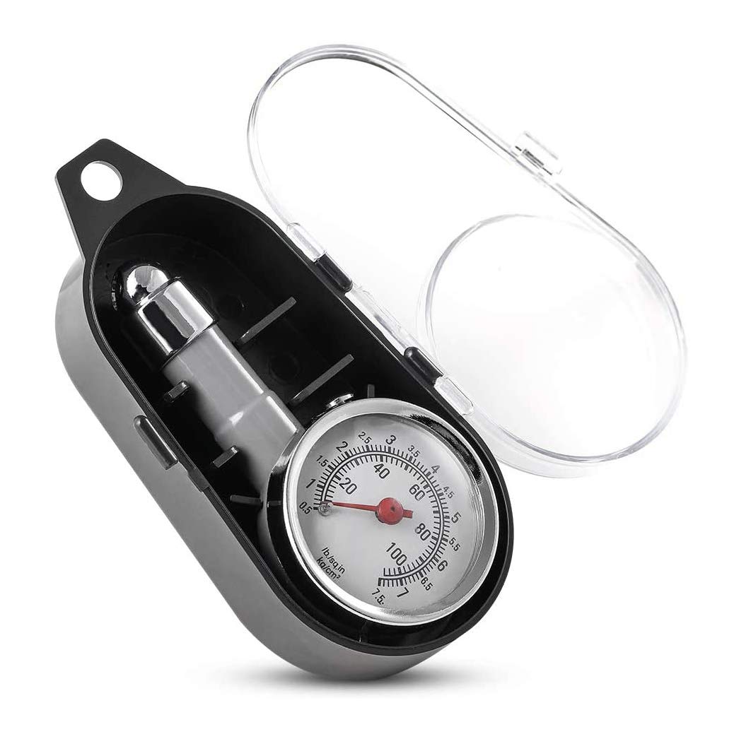 

Small Tire Pressure Gauge 10-100PSI, Accurate Mechanical Zinc Alloy Air Gauge for Bi, Car, SUV ATV чорний