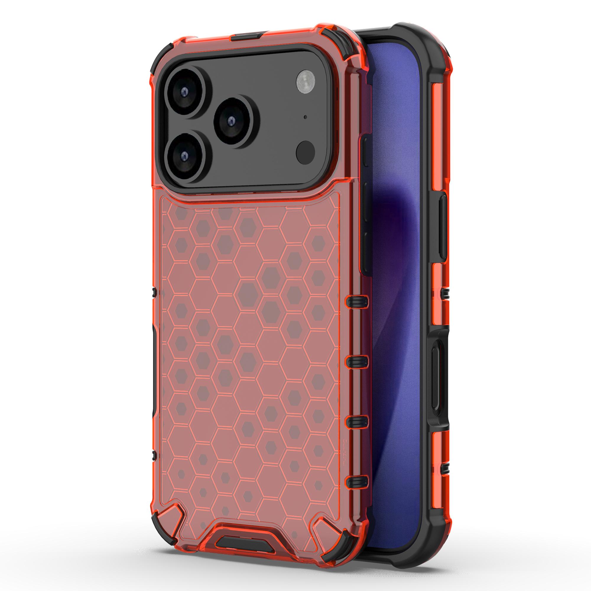 

Для iPhone 17 Pro Чехол Сотовый Формы Ударопрочный ПК+ТПУ Чехол для Телефона Red