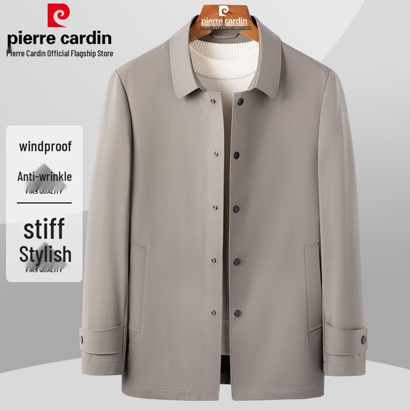 Pierre Cardin Men s Business Casual Mid-Length Trench Coat 4XL