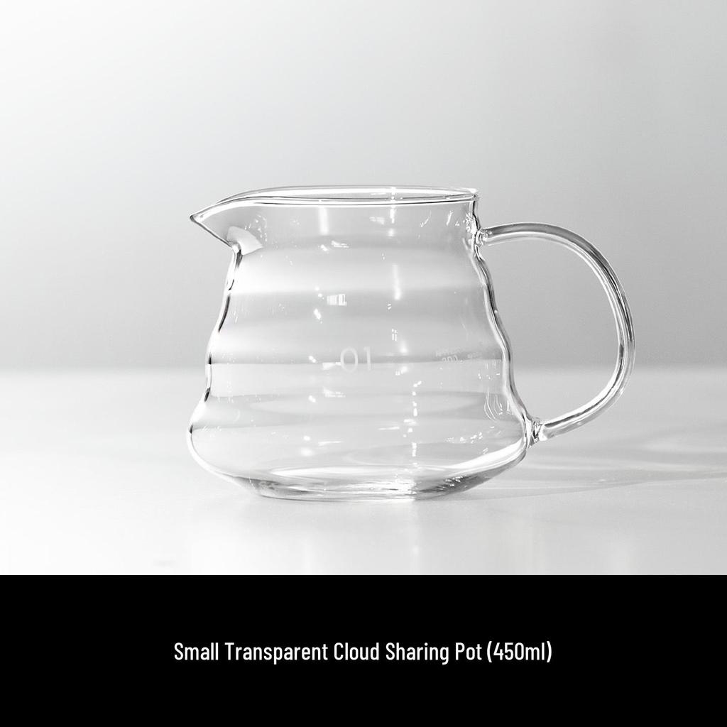 Transparent Glass Pour-Over Coffee Maker Set with Spiral Textured Filter Cup
