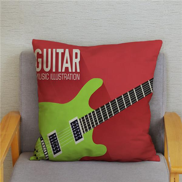 Trendy Rock Music Print Pattern Cushion Cover   Home Living Room Sofa Decoration Pillow