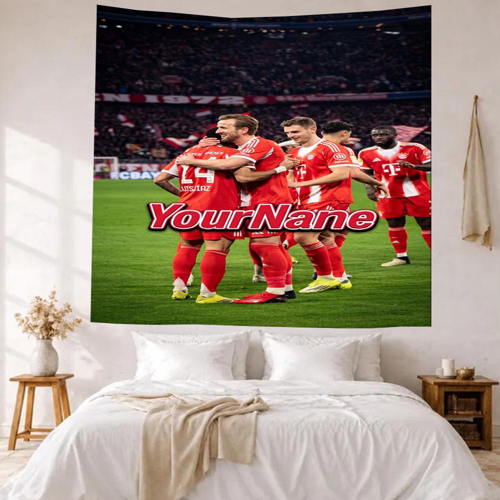 Bayern Munich Custom Your Name Wall Decor Tapestry Art For Pet Memorial Birthdaywedding Party Backdrop Family Gift