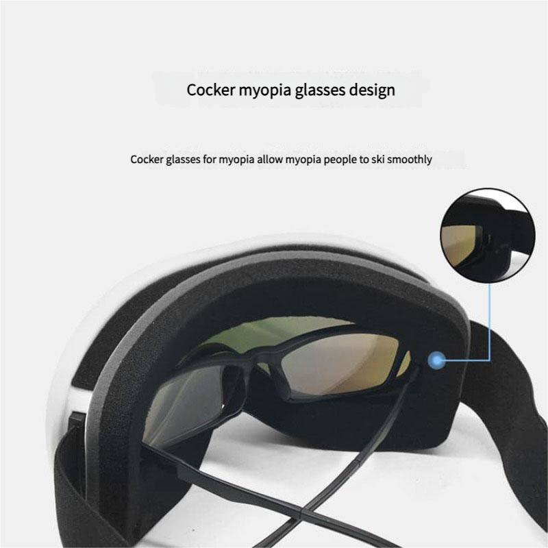 Doppellinsen Anti-Beschlag Skibrille Weites Sichtfeld Snowboardbrille für Erwachsene mit OTG-Kompatibilität Winddichter Schutz