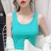 Enkel og elegant dame-plussstørrelse slim fit ensfarget tanktopp for vår og sommer - Bruk som base eller ytre lag, spaghettistropper med gjenger