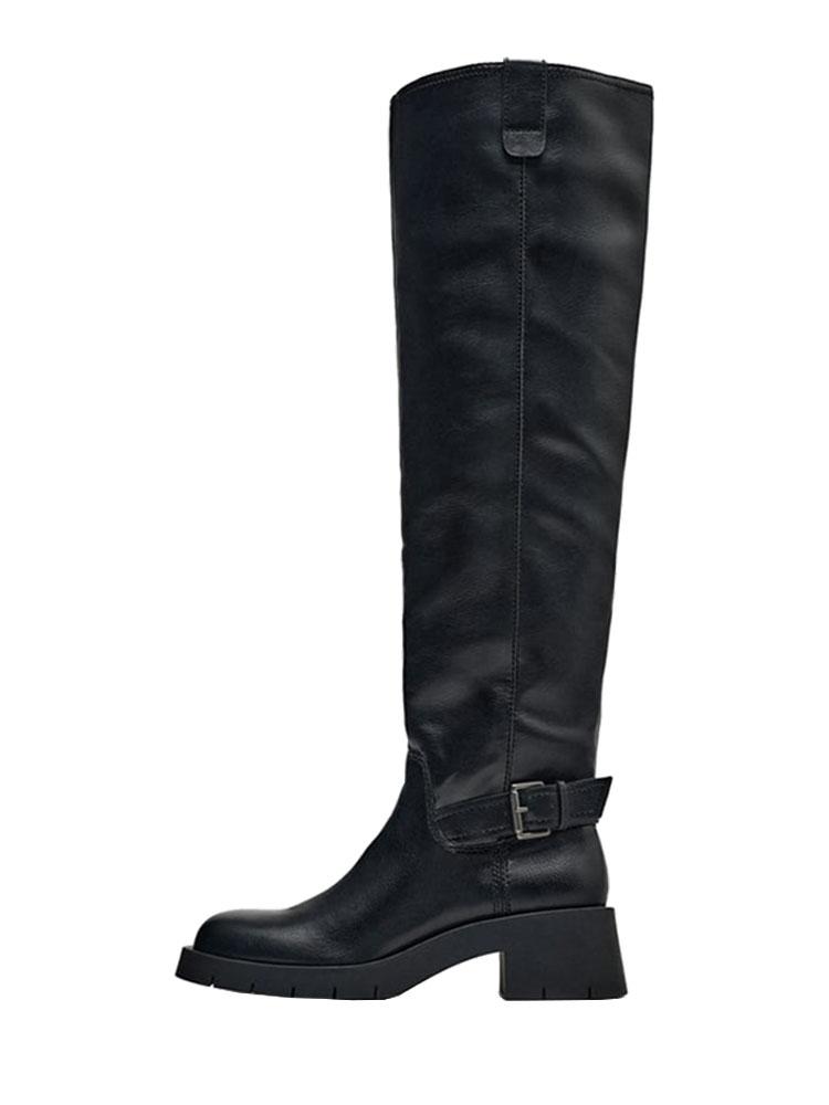 Fashion Winter Long Boots For Women Fashion Slip On Square Heel Over the Knee High Boots Winter Shoes Ladies Elegant Mordern Booties