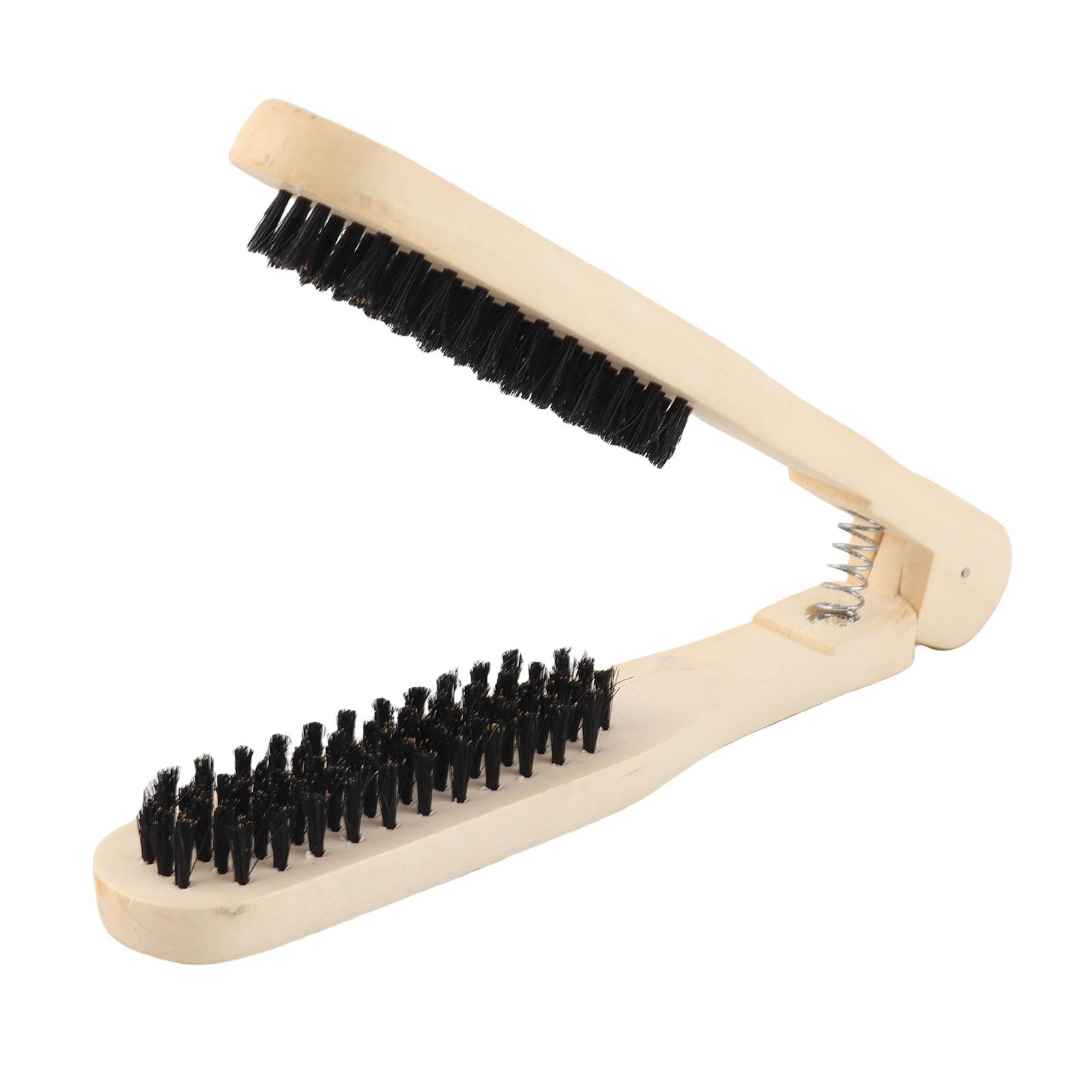 

Clamp Hair Brush Straightener Double Sided Wooden Hair Brush Hair Straightener Hair Salon Supplies
