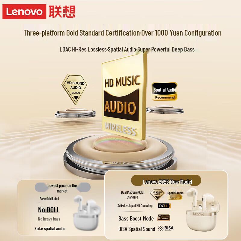 Lenovo 2026 Wireless Semi-In-Ear Bluetooth Earbuds