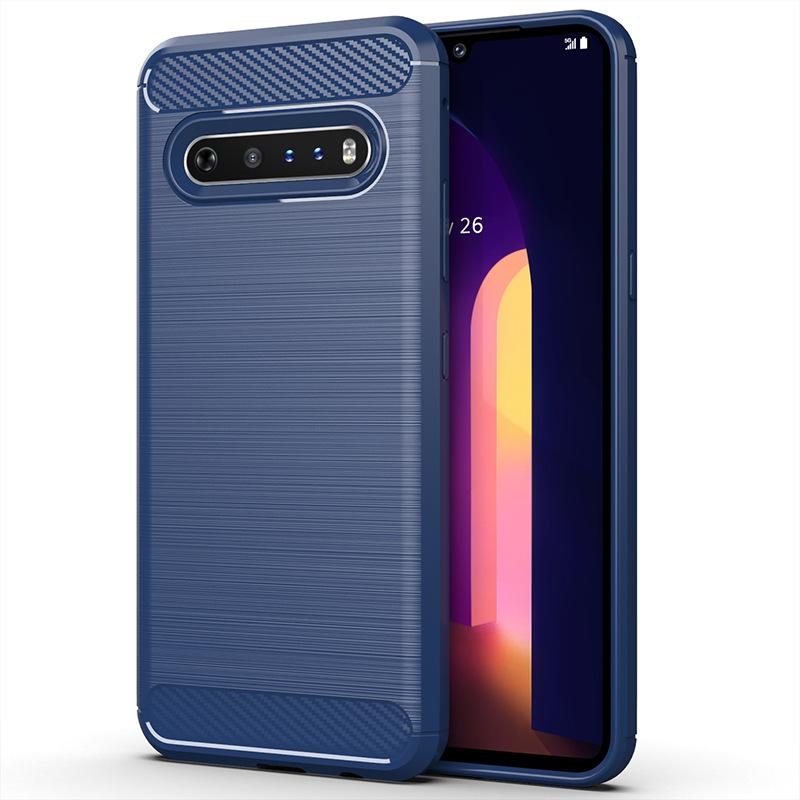 Shockproof Silicone Case for LG V60 ThinQ 5G Soft Back Cover for Lg V60 Lgv60 Thinq Brushed Carbon Fiber Case