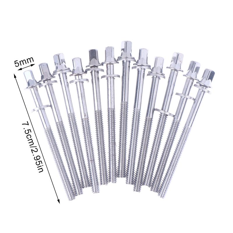 12Pcs Drum Tension Rods Lug Bolts And Screws Set Drum Lug Screws 5/6mm With Washers Strong Drum Repair Kit For Jazz Drums